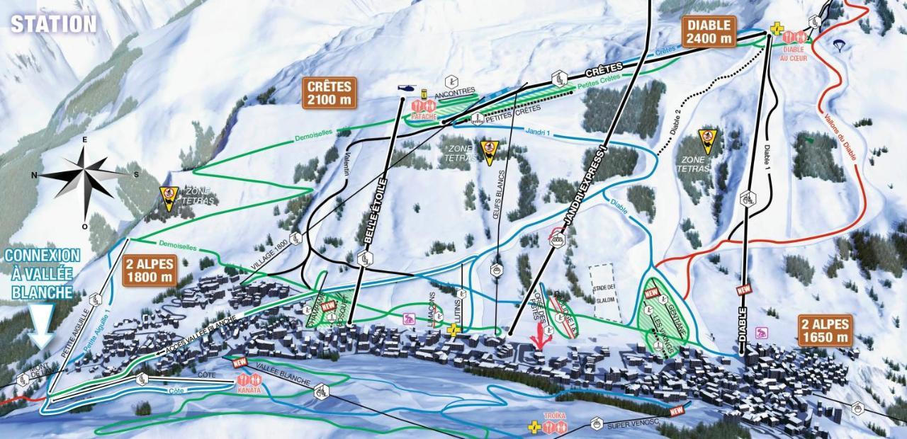 Residence Plein Sud A Cote Jandri Express, Front De Neige, Vue Splendide, Label 2 Alpes, Classe 2 Etoiles Tourisme Les Deux Alpes Esterno foto